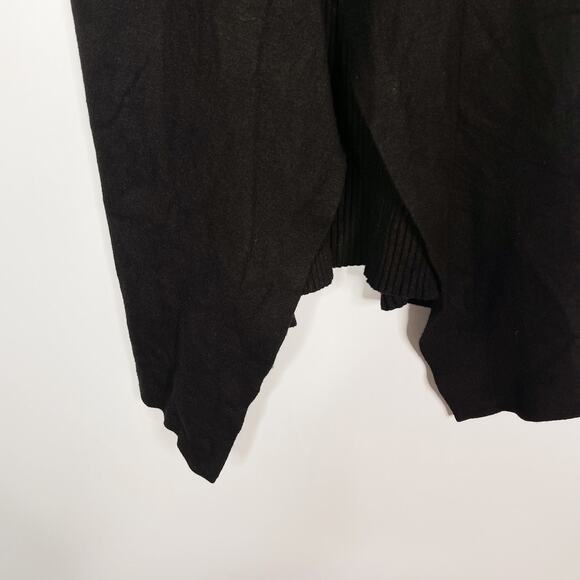Magnolia Grace Large L Black Sleeveless Cardigan Sweater Drape Open Front Ribbed - Picture 4 of 8